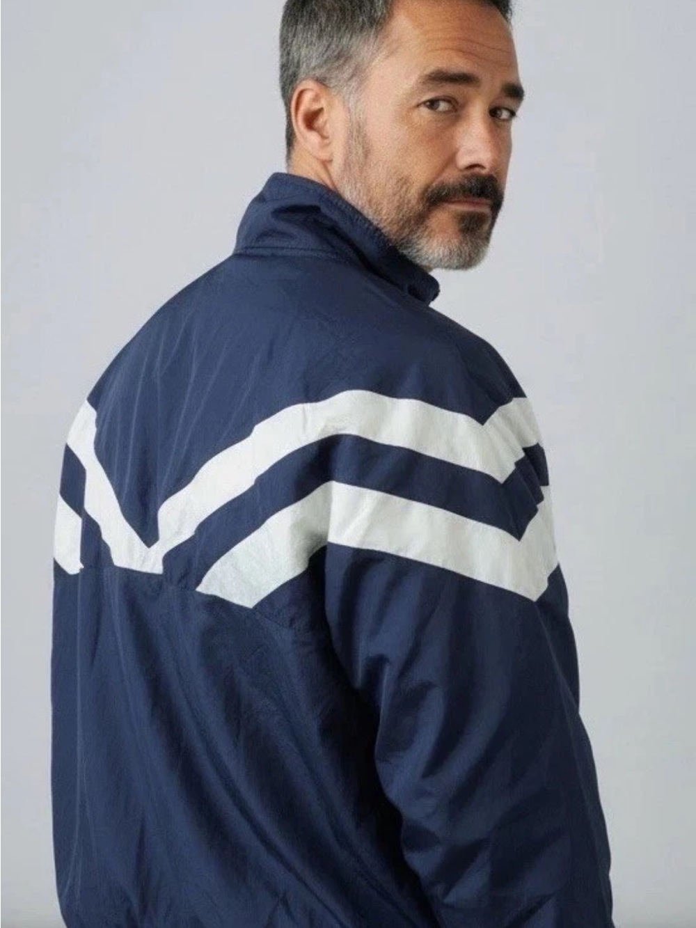 Givenchy Navy and White Chevron Windbreaker